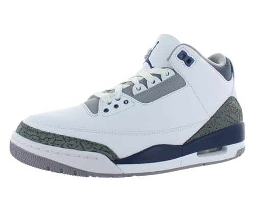 Jordan Mens Air 3 'Midnight Navy - White/Midnight Navy-Cement Grey-Black - Size 9.5