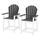 OTSUN Tall Modern Adirondack Chairs Set of 2, All Weather HDPE Bar Height...
