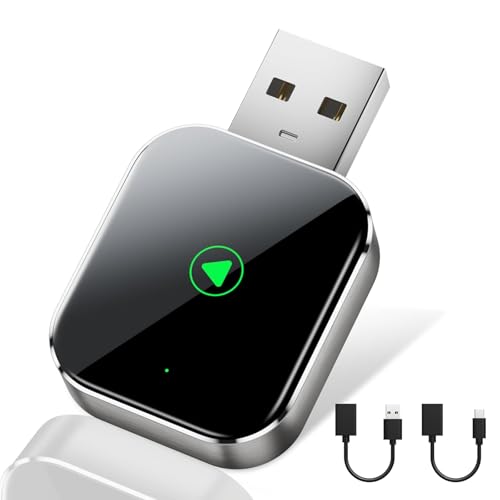 AURIVEE Adaptador inalámbrico Carplay para iPhone, Conversor Inalámbrico de USB/Type C para Coche, Compatible con Todos los Vehículos con Apple CarPlay Alámbrico e iPhone iOS 10+ (Mini)