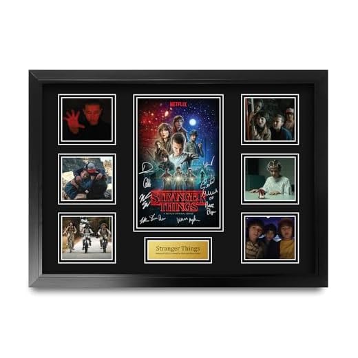 HWC Trading FR A2 Stranger Things Gifts tryckt signerad autografpresentation fotomontage display för TV-program fans – A2 inramad