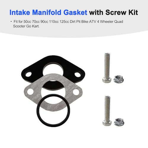 Image of 19mm 20mm Carburetor Intake Manifold Gasket Screw Kit for 50cc 70cc 90cc 110cc 125cc Engine XR CRF 50 70 for SDG SSR SunL TaoTao ATV 4 Wheeler Quad Pit Bike Dirt Bike Scooter Go Kart (1 Sets)