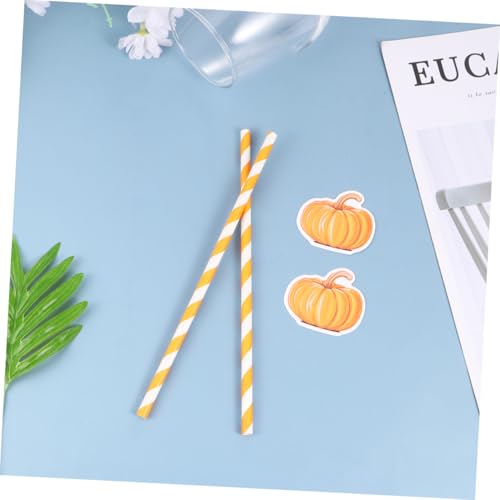 40 pitillos de papel naranja para fiesta Halloween miniatura 7