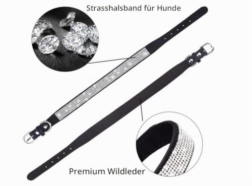 Hundehalsband Kleine Hunde, Halsband Welpe Mit Strass Perlen Glitzer Kristall Steine MäDchen Halsband Katze HüNdin Strasssteinen,Rosa S