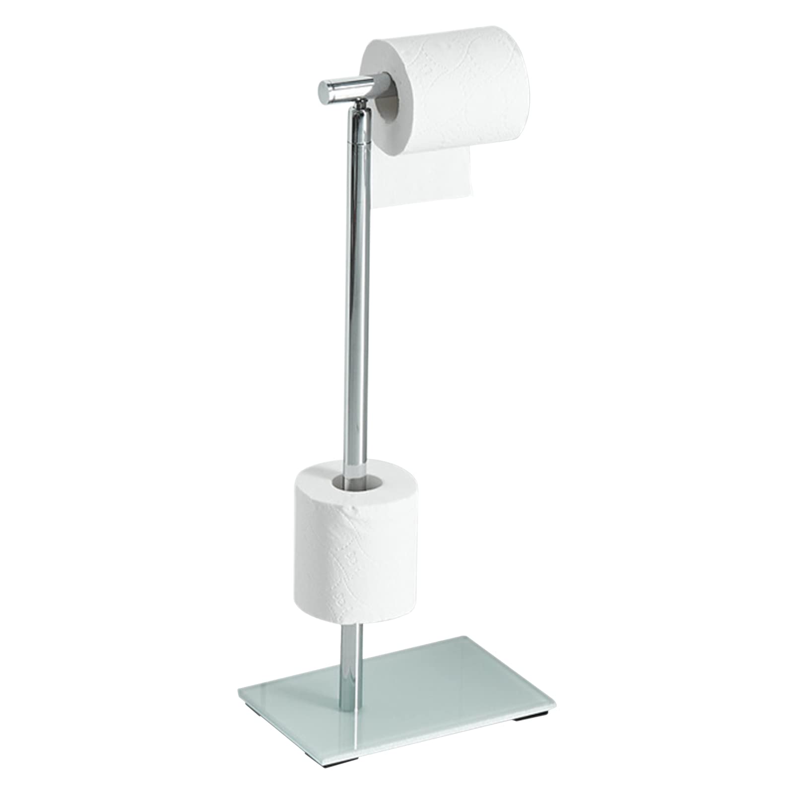 Portarotolo con Ripiano Portarotolo Portarotolo Pieghevole Portarotolo Autoportante Ottone 54Cm Ampio Bagno di Stoccaggio,White Base