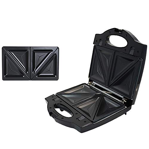 Sandwich Maker Und 3-in-1 Vollautomatische Sandwichtoaster, Beiderseitige Beheizten Sandwich Maker mit 3 Sets Auswechselbarer Backbleche zum Backen,