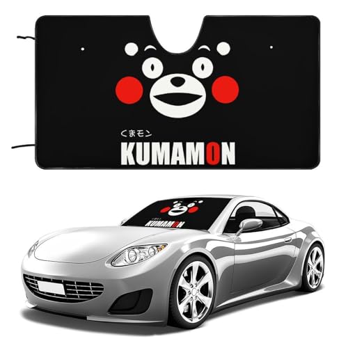 サンシェード 車用 くまモン フロント 日よけ 傘型 折り畳み式 遮光 遮熱 UVカット 紫外線遮蔽 日焼け対策 カー用品 プライバシー保護 車用パラソル 取り付き簡単 収納便利 おしゃれ プレゼント