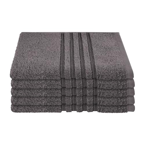 Schiesser Gästetuchset Milano - 5-teilig - 30 x 50 cm - Dunkelgrau