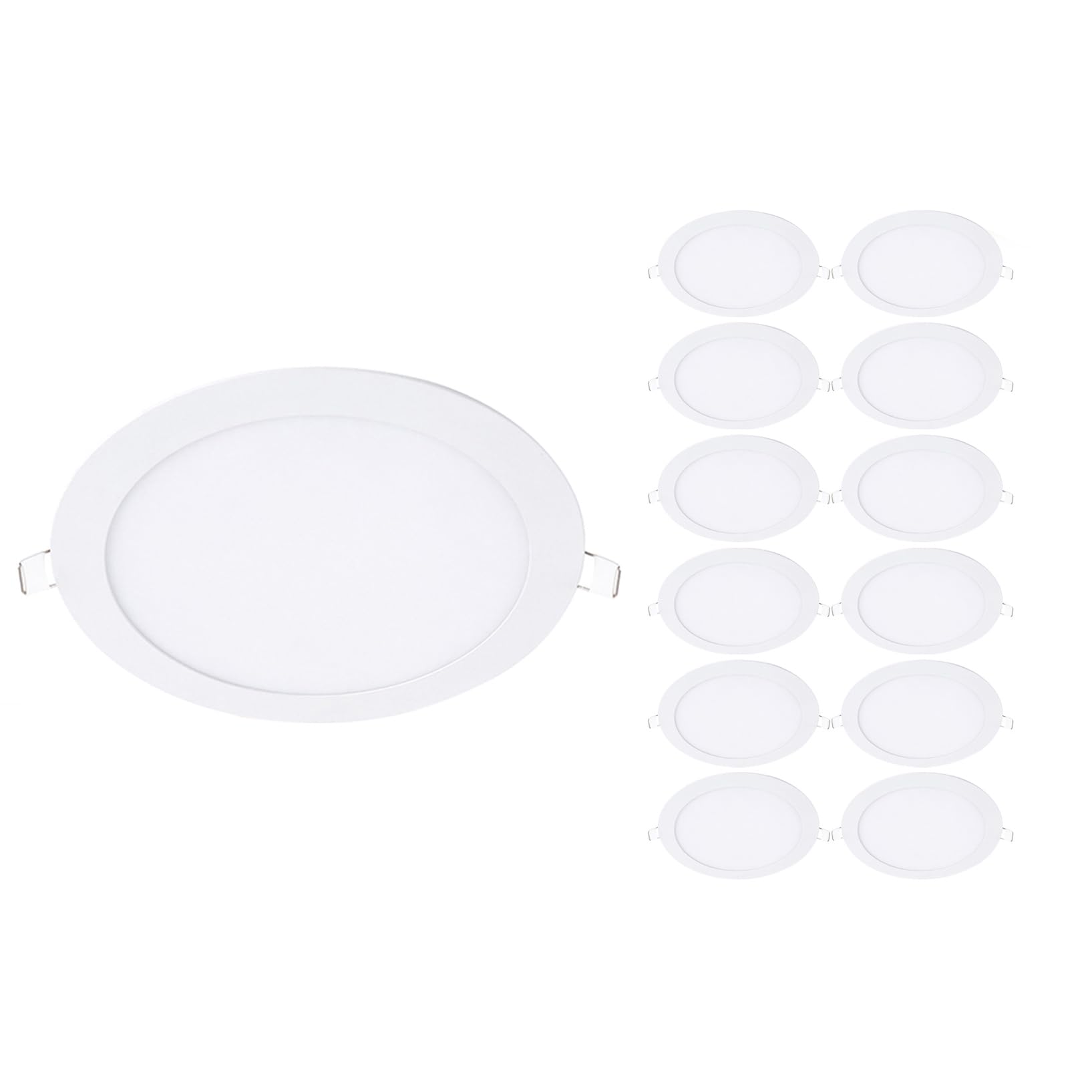 VOGHMOLD 9W Ultra Slim LED Downlight 6 inch, 3000K Recessed Ceiling Light, Cut Φ130-140mm, AC85-265V Flush Mount Spotlights Aluminum Round Panel Lights for Office Hallway, 13 Pack