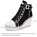 Zoifada Women's Canvas High-Heeled Fashion Sneakers, Black, 10