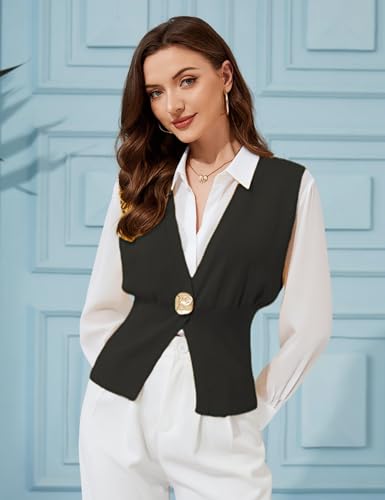 AMEBELLE Womens Vest Tops Button Down V Neck Sleeveless Knit Fall Top for Women2