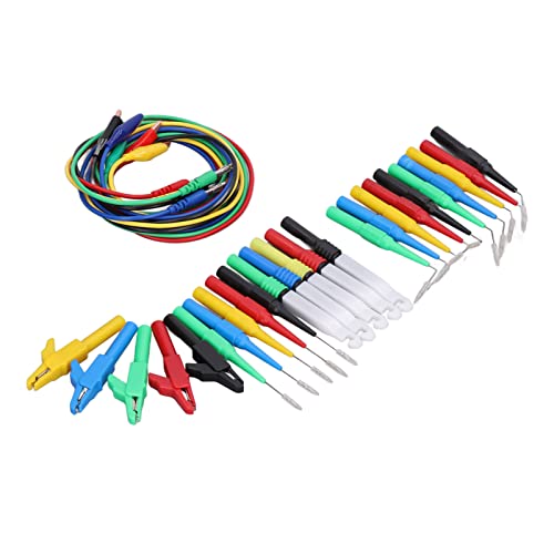 Image of Banana Plug Test s Kit, Versatile Back Probe Diagnostic Set for car Repair Circuit Testing PVC Copper PA 4mm 31pcs red Black Yellow Blue Green
