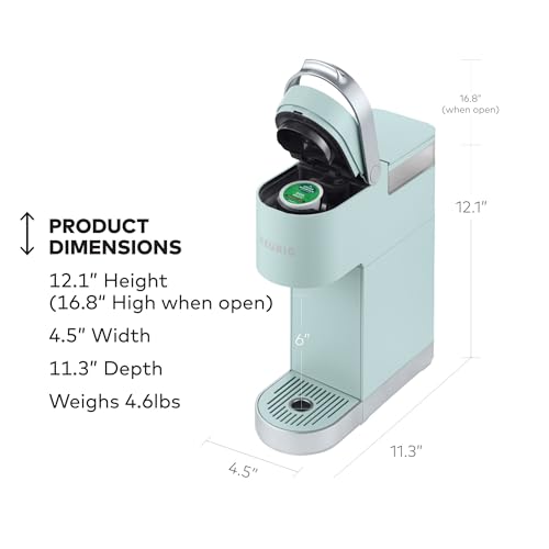Image of Keurig K-Mini Plus K-Cup Single Dose Coffee Maker, 6 to 12 Ounces, Mix Size, Holds Up to 9 K-Cup Capsules, Misty Green