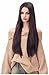 NJJYXH 28 Inches Brown Wigs for Women Long Straight Wig with Bangs Synthetic Natural Wig for Cosplay,Halloween,Daily Use