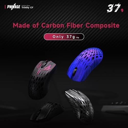 PWNAGE Trinity Wireless Gaming Mouse 8kHz - 39 Grams Ultralight Esports Pro Gamer Flawless Professional Custom Xero PAW3950 Optical Sensor 36,000 DPI - 8000Hz -100% PTFE Skates Symm 2 - Black - Image 3