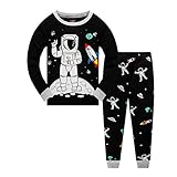 Little Boys Pajamas for Toddler Clothes Set Astronaut Sleepwear Long Sleeve 100% Cotton 2 Piece Kids Pjs Size 3T