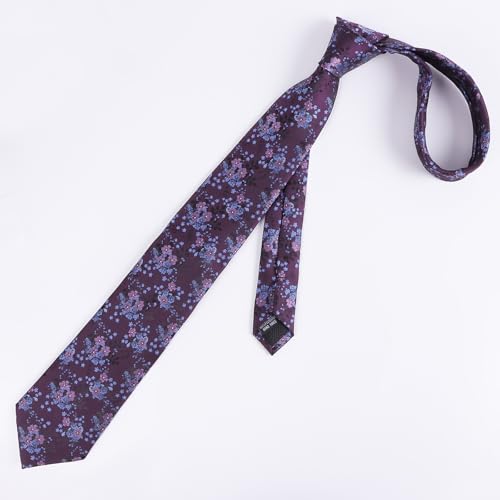 Image of Alizeal Mens 3.15inches Delicate Floral Tie with Small Flower Printed Handkerchief Set