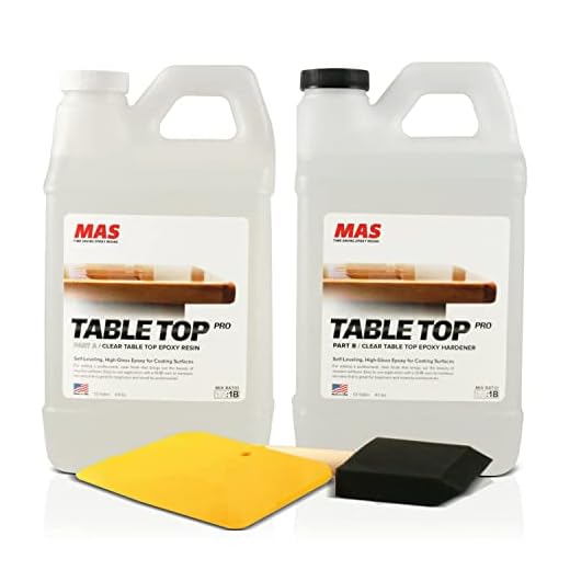 MAS Table Top Pro (1-Gallon Kit) | Crystal Clear Casting for DIY Arts and Crafts Projects | 2-Part Resin and Hardener Epoxy Kit | for Countertops, Wood Tables, Tabletops, Bar Tops, and More