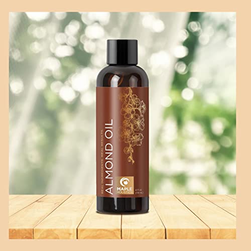 Cold Pressed Sweet Almond Oil - Pure Sweet Almond Oil For Skin Care And Moisturizing Body Oil For Men And Women - Carrier Oil For Essential Oils Mixing For Hair Skin And Nails Diy Beauty Products 4Oz #TOP5