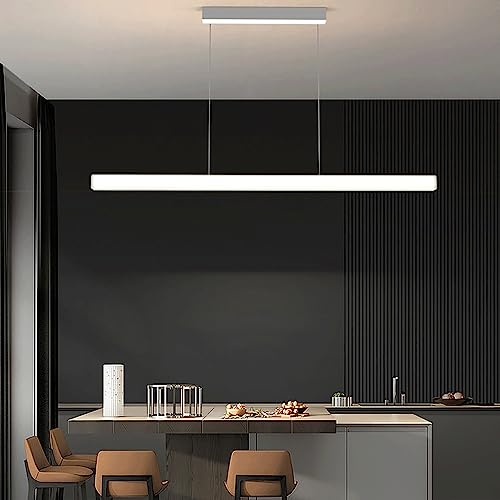 Lámpara colgante moderna LED lineal de tira larga para techo de comedor 8