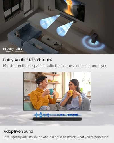 Samsung 3.1ch Soundbar, HW-B650F, with Wireless Subwoofer, Dolby Audio/DTS Virtual:X, Q-Symphony, HDMI ARC for TV Home Theater Surround Sound - Image 5
