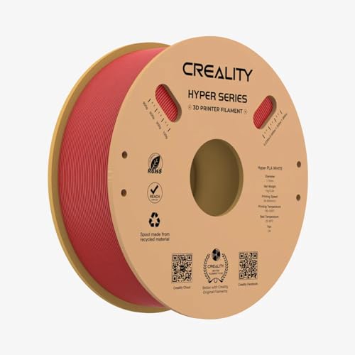 Creality PLA-Filament Hyper,1.75mm Durchmesser für 600mm/s Hohe Druckgeschwindigkeit, +/-0.03mm Maßgenauigkeit für Hochpräzises Drucken, Hohe Liquidität und Schnelle Abkühlung für K1 K1 Max K1C(Rot)