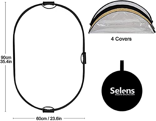 Selens 5-in-1 Faltreflektor 60×90 cm oval für Fotografie