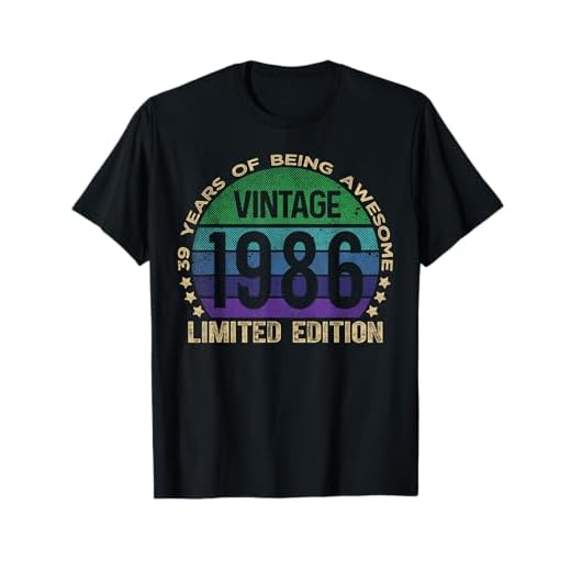 Regalos de 39 años Vintage 1986 Edición Limitada 39 Cumpleaños Camiseta