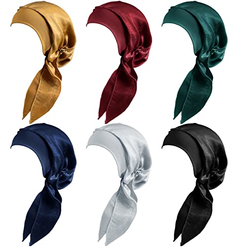 Hercicy 6 Pcs Cancer Headwear For Women Turbans Chemo Head Scarf Headwraps Skull Cover Bandanas For Girls Hair Loss Patients, Simple #TOP15