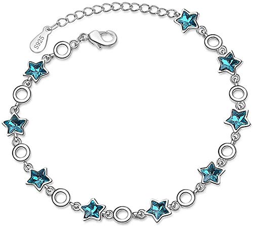 Preisvergleich Produktbild CKAWM Halskette Einfacher Blauer Fünf-Punkt-Stern-Handschmuck