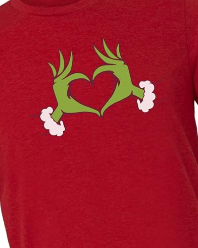 United BLVD Camiseta de Natal Grinch Hands para adultos, gola redonda, manga curta, estampa engraçad