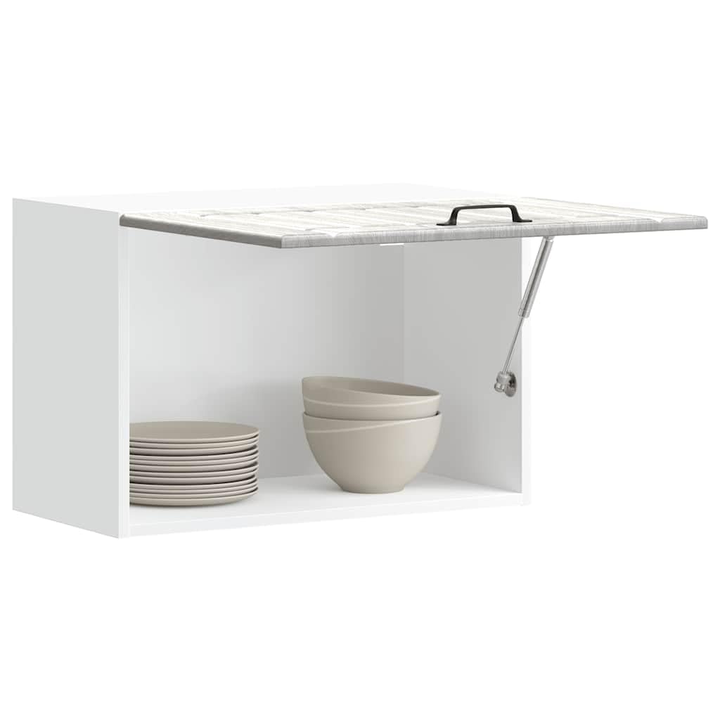 Küchen-Hängeschrank Lucca Grau Sonoma Holzwerkstoff 60 x 31 x 40 cm mit Glastüren, Stauraum für Küche und Esszimmer, Hängeregal für Geschirr, Vorratsschrank und Organizer