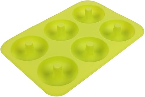 XPSSJMU 6-Cavity Silicone Donut Baking Pan Donut Chocolate Mold NonStick Silicone Donut Mold BPA FREE Heat Resistant good(Green)