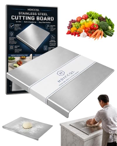 Tabla de cortar de acero inoxidable con canal y base antideslizante miniatura 1
