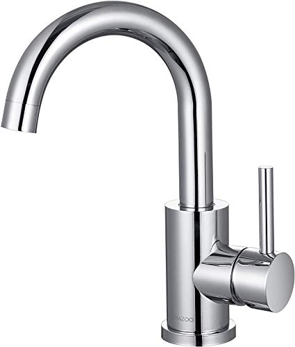 LOMAZOO Waschtischarmatur für Bad - Wasserhahn Bad | Waschbeckenarmatur Mischbatterie-Armatur Bad Einhebelmischer für Badezimmer | Badarmatur Edelstahl [Cupid] Cover