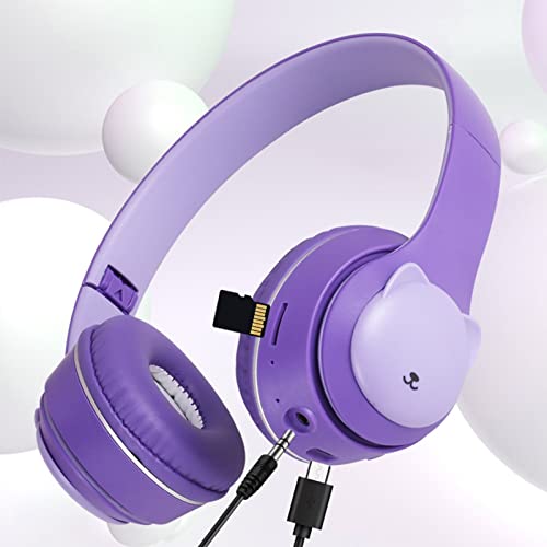 YOZUMD 1 conjunto de fone de ouvido Bluetooth, fone de ouvido sem fio dobrável em forma de urso com