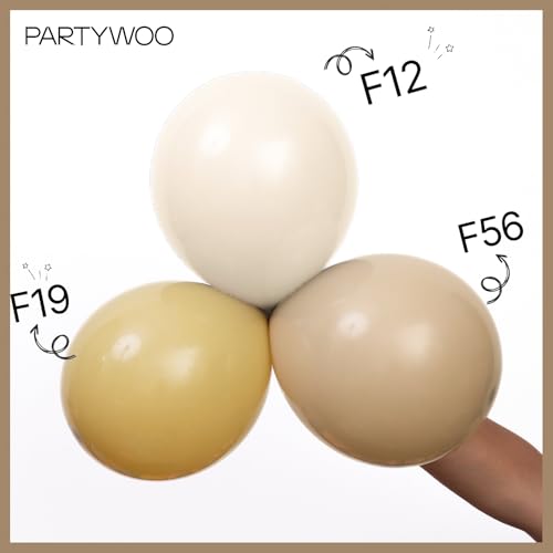 Image of PartyWoo Light Brown Balloons 101 pcs 12 Inch Nude Neutral Boho Tan Fall Latex Helium Balloons for Wedding Graduation Birthday Boy Baby Shower Cowgirl Jungle Theme Party Decorations Brown-F56