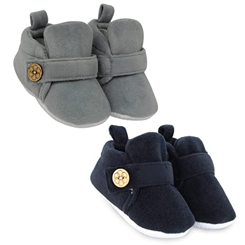 Neska Moda Baby Boys & Baby Girls Pack of 2 Pair 6 to 12 Months Velvet Booties