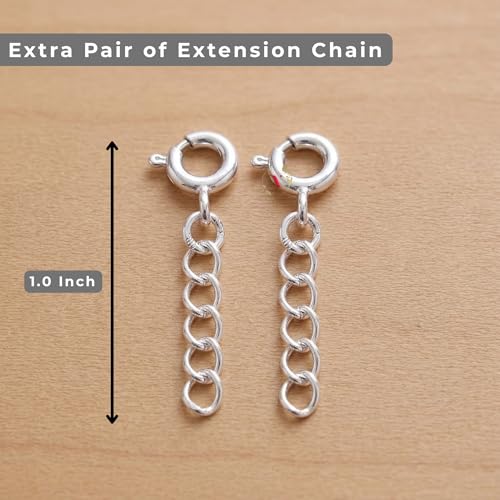 Image of Njels 925 Silver Nazariya for Baby Boy and Baby Girls | New Born to 3 years Age | 5.5 Inch Plus 1.0 Inch Extension Chain | 925 Stamped Silver Bangles for Baby Girl