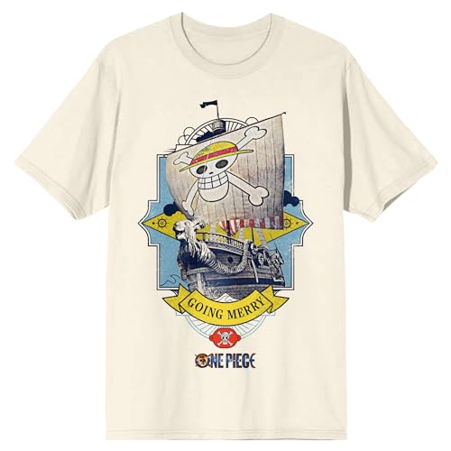 Bioworld One Piece (Live Action) Going Merry Pirate Ship Mens Natural Short Sleeve Tee-XXL