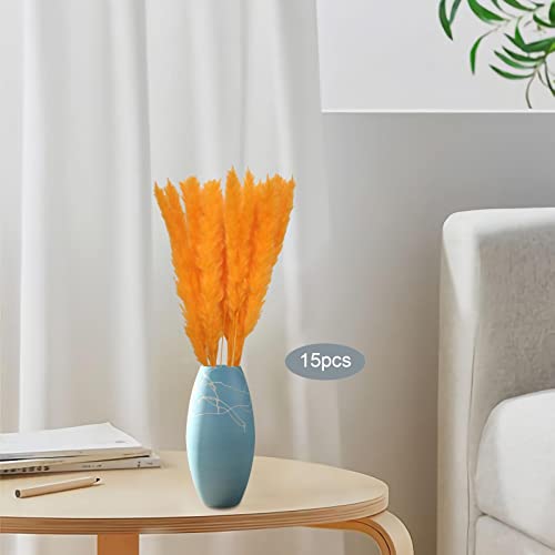 gazechimp 15x Boho Seca Pampas Pampas Flores de Junco 45 cm para Casamentos salón de, laranja