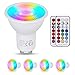 YAYZA! GU10 RGB LED lamp+6W Dimmbar Farbwechsel Kaltweiß 6000K Spot Licht, mit IR Fernbedienung für Wandleuchte, Downlights, Schienenleuchte,Halogenlampen, Deckeneinbauleuchte (4er-pack)