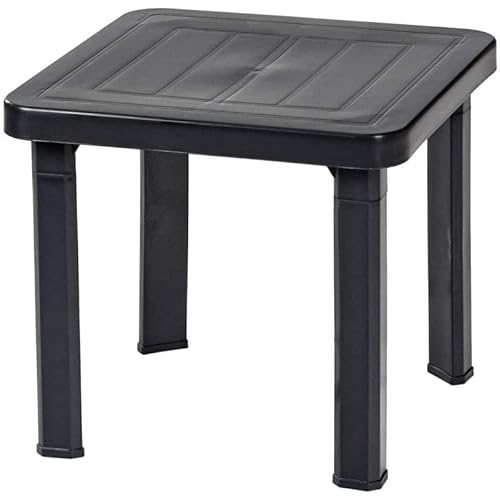 Resol Group Andorra Table d'appoint de Jardin extérieur, Anthracite, 47 x 47 x 41 cm Cover