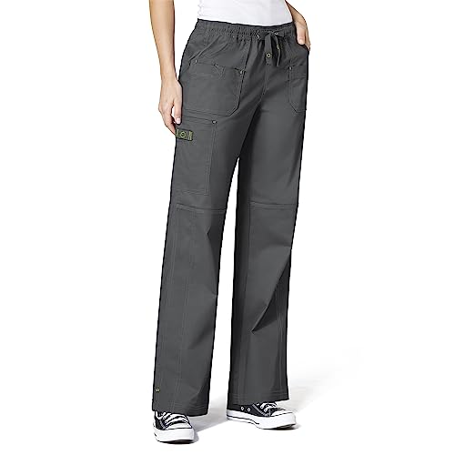 WonderWink Women's Wonderflex Faith Scrub Pant, Charcoal, Medium