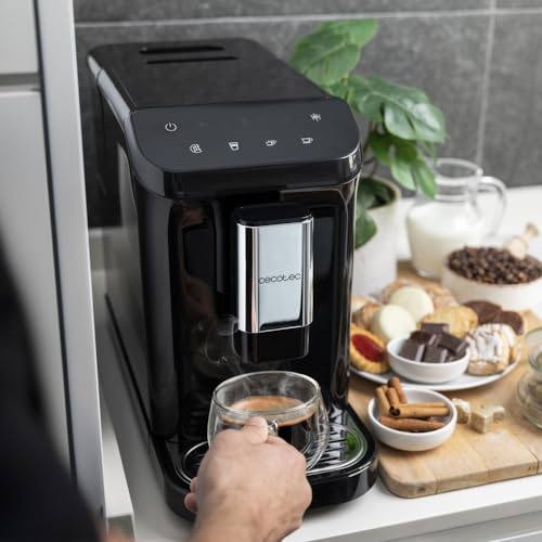 Cecotec Superautomatische Kaffeemaschine Cremmaet Macchia Black. 1350 W, Thermoblock, 19 Bar Pumpendruck, Plug&Play-System, Kaffeevorratsbehälter mit integrierter Mühle, Automatische Reinigung – Bild 7