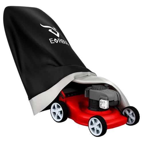 EVRBUL Push Lawn Mower Cover, Heavy Duty Waterproof 420D Outdoor Walk Behind Lawn Mower Covers, Rain,UV, Dust,Sunproof,Windproof with Drawstring & Portable Storage Bag