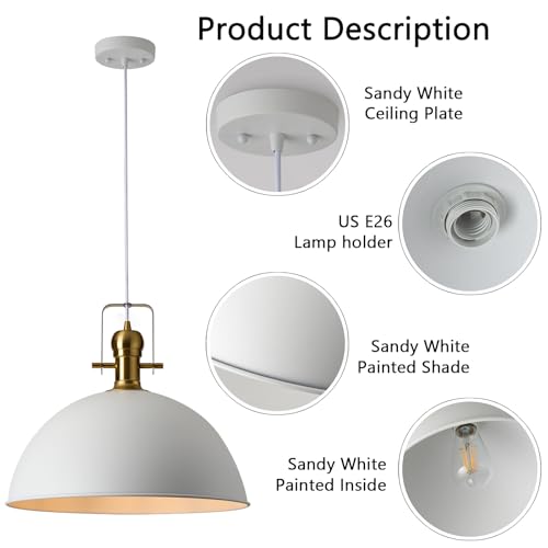 Image of 18 Inch White Farmhouse Pendant Lights