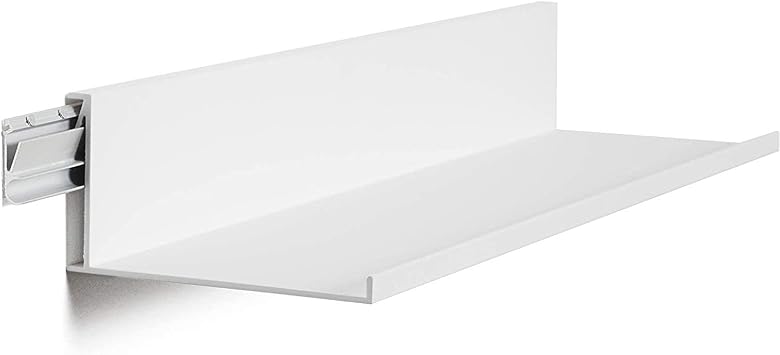 18-Inch No-Stud Floating Shelf White Powder Coat