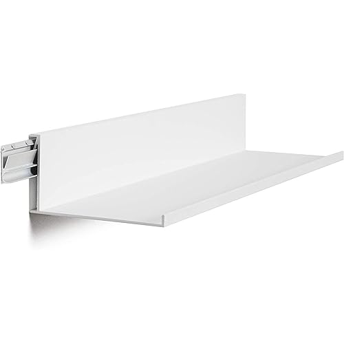 18-Inch No-Stud Floating Shelf (White Powder Coat)