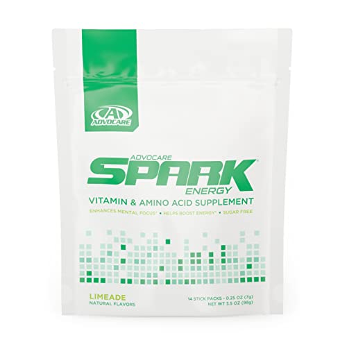 AdvoCare Spark Vitamin & Amino Acid Supplement - Focus and Energy Drink Mix - Limeade - 14 Pack