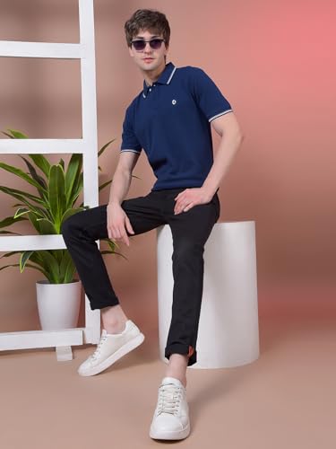 Image of Dollar Men's Pure Cotton Solid Green Color Polo T-Shirt